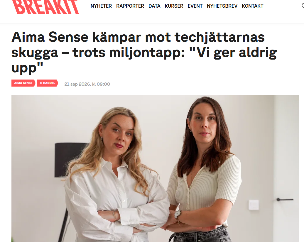 Aima Sense kämpar mot techjättarnas skugga – trots miljontapp: "Vi ger aldrig upp"